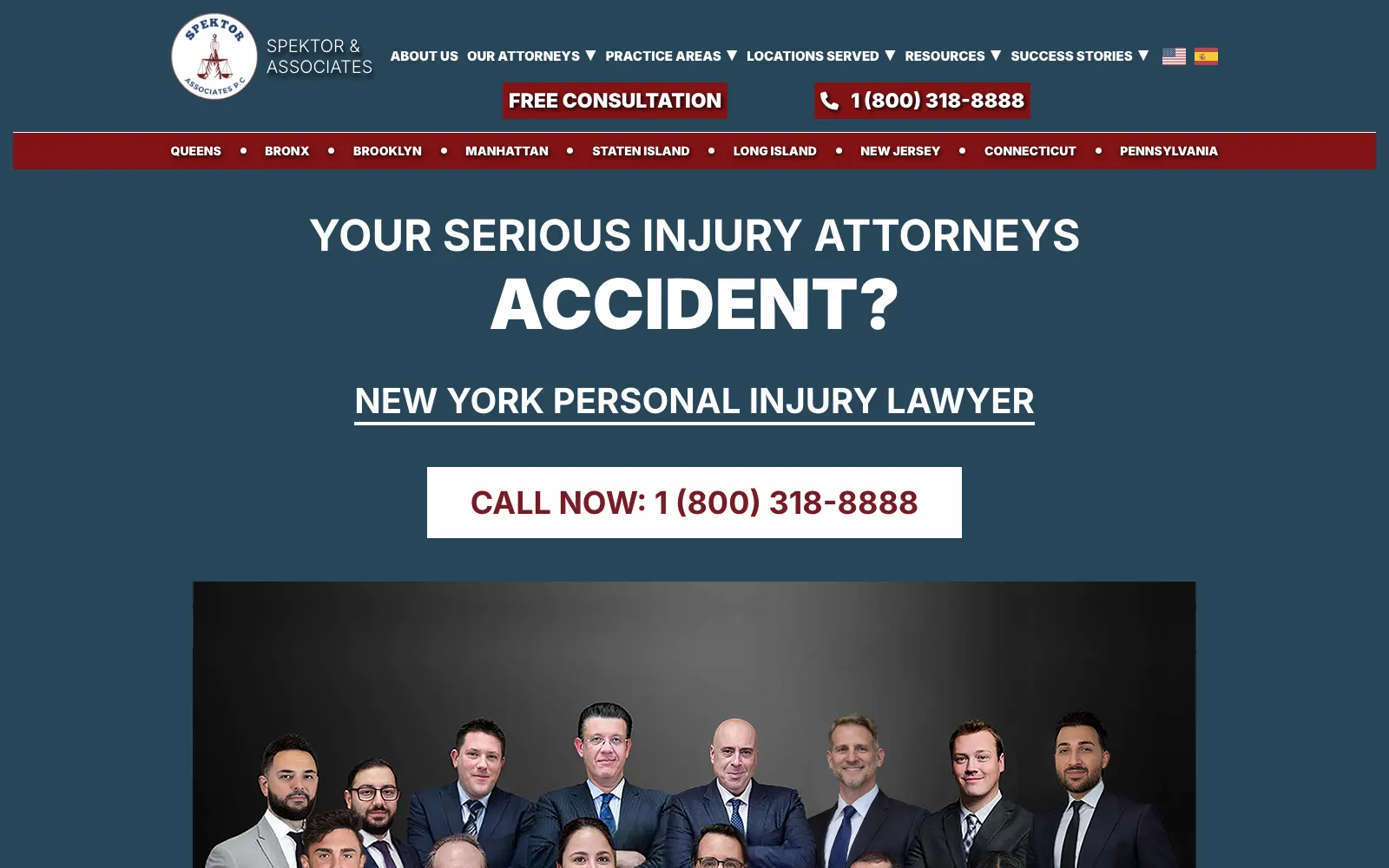 Spektor and Associates website homepage